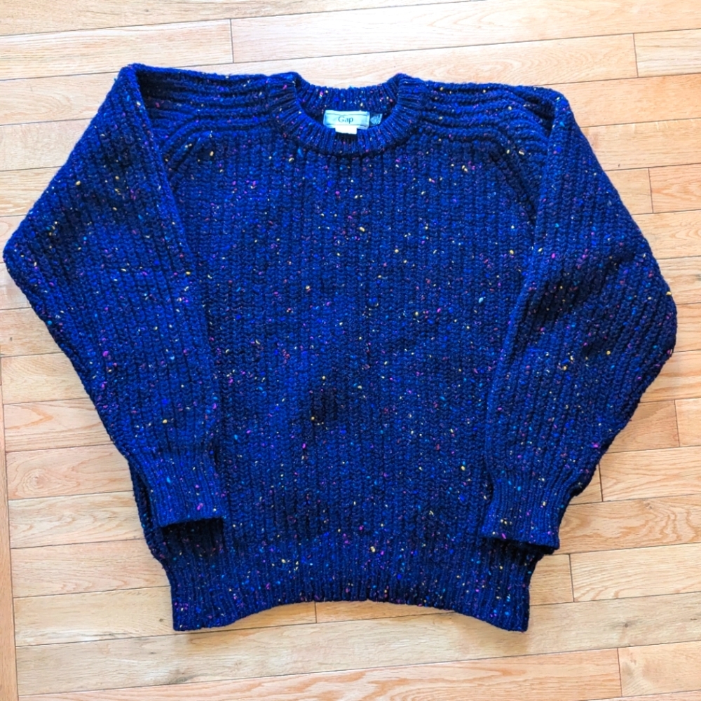 GAP Vintage Purple Multi-Color Wool Sweater